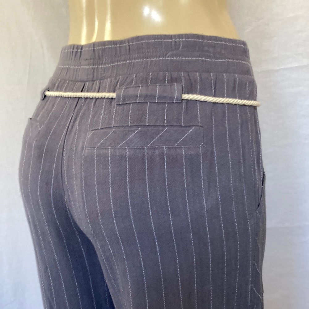 FINAL PRICE DEMOCRACY Rope Tie Wide Leg Palazzo Size Small Striped Fray Hem
